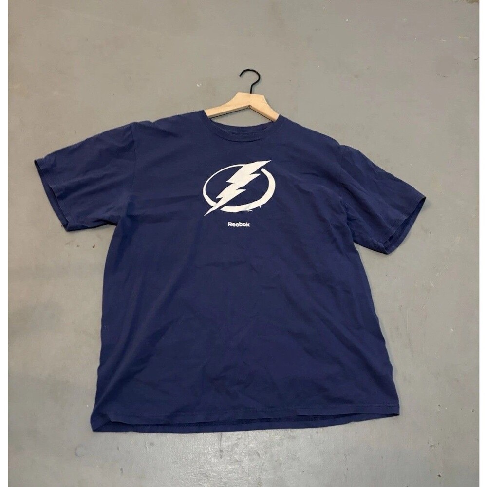 Vintage Reebok Blue Tampa Bay Lightning NHL Face Off Apparel Mens Size XL